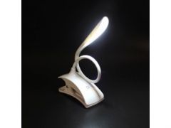 Lampa biurkowa 12 LED, akumulator, dotyk, klips
